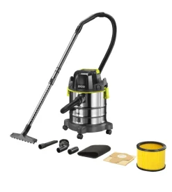 Aspiratore solidi e liquidi a batteria ryobi "r18wdv-0" 18v 18l, solo corpo macchina
