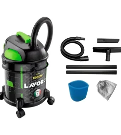 Aspiratore solidi e liquidi elettrico lavor "rudy 1200s" 1200w 20 lt 35 l/s