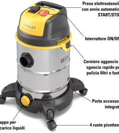 Aspiratore solidi liquidi elettrico stanley 