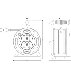Avvolgicavo vimar 16a 4 uscite universali 15 m