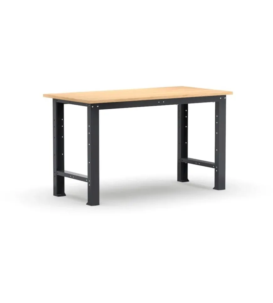 Banco da lavoro garage fisso fami "linea 391" in legno di faggio e lamiera grigio antracite 102,4x75x87,7 cm