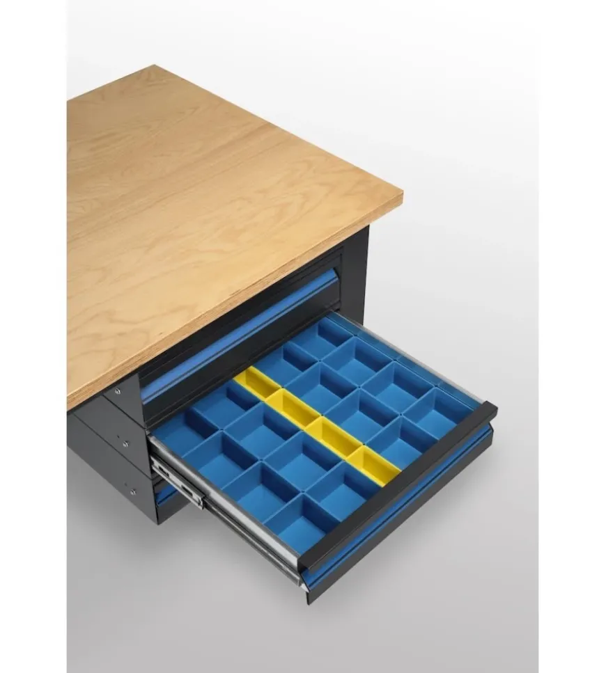 Banco da lavoro garage fisso fami "linea 391" in legno di faggio e lamiera grigio antracite 102,4x75x87,7 cm