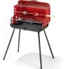 Barbecue a carbone a valigetta con coperchio ompagrill con griglia 28x46,5 cm