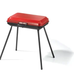 Barbecue a carbone a valigetta con coperchio ompagrill con griglia 28x46,5 cm