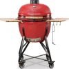 Barbecue a carbone kamado bono "limited 25" in ceramica rosso con rotelle 83x70x90 cm