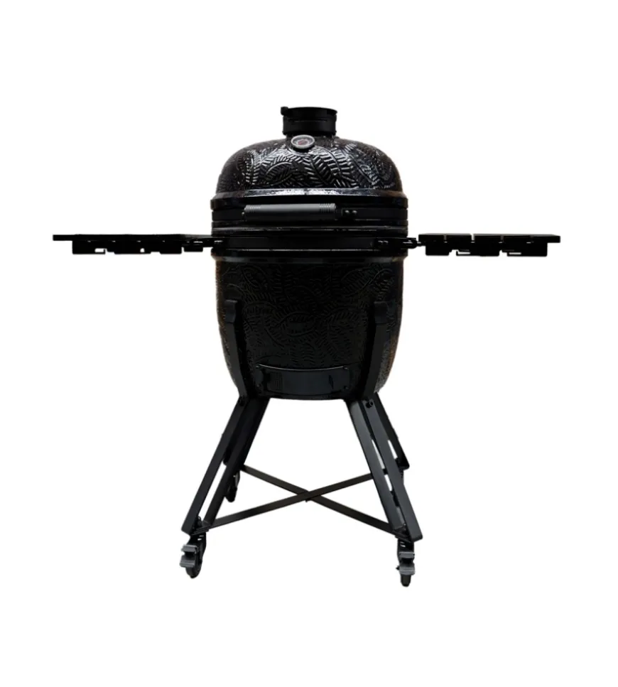 Barbecue a carbonella barbecook "kamal 2.0" in ceramica nero con griglia 46 cm