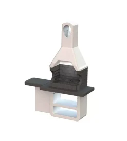 Barbecue a carbonella in calcestruzzo modello ulisse, 170x64x232 cm - sarom fuoco