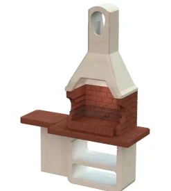 Barbecue a carbonella in calcestruzzo sarom fuoco "sparta" 170x64x232 cm