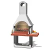 Barbecue a carbonella in cemento sarom fuoco "milano" 88x58x197,3 cm