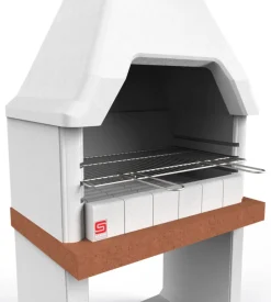 Barbecue a carbonella in calcestruzzo sarom fuoco "monza" 88x58x197 cm