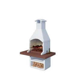 Barbecue a carbonella in cemento linea vz "barcellona" 150x90x237 cm