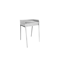 Barbecue a carbonella lisa "stromboli" in acciaio inox  60,5x59,5x91 cm