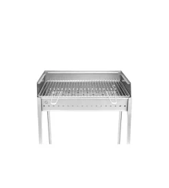 Barbecue a carbonella lisa "stromboli" in acciaio inox  60,5x59,5x91 cm