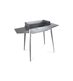 Barbecue a carbonella lisa "etna" in ferro alluminato  122x62x85 cm