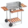 Barbecue a carbonella ompagrill "60-40 pro c" in acciaio inox 60,5x33x96 cm