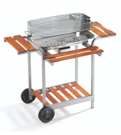 Barbecue a carbonella ompagrill "60-40 pro c" in acciaio inox 60,5x33x96 cm