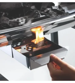 Barbecue a carbonella ompagrill "60-40 pro c" in acciaio inox 60,5x33x96 cm