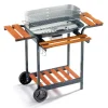 Barbecue a carbonella ompagrill "60-40 alc" in acciaio inox 60,5x33x96 cm