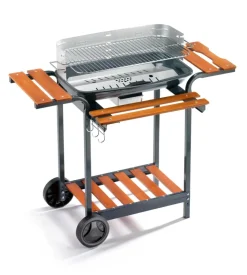 Barbecue a carbonella ompagrill "60-40 alc" in acciaio inox 60,5x33x96 cm