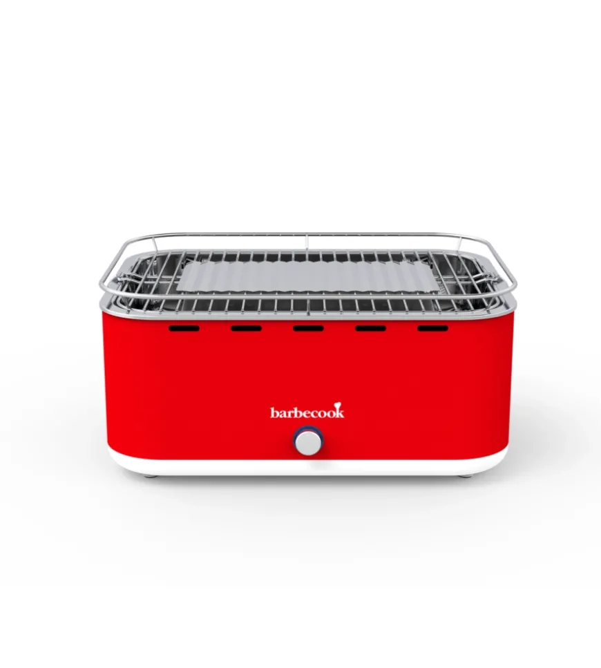 Barbecue a carbonella portatile da tavolo barbecook "carlo" rosso 38,5x28,5 cm