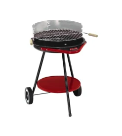 Barbecue a carbonella rotondo sandrigarden con ruote e griglia  da 48 cm