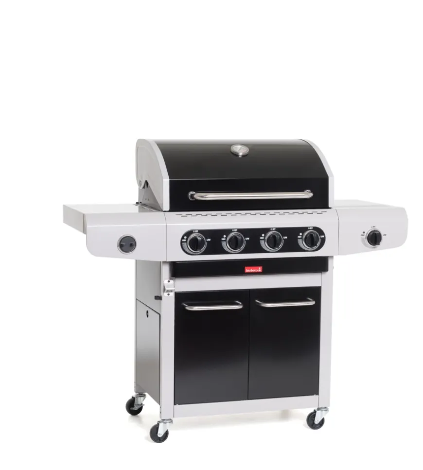 Barbecue a gas barbecook "siesta 412" con fornello laterale 4 bruciatori