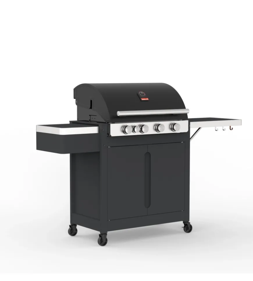 Barbecue a gas barbecook "stella" con bruciatore laterale a infrarossi e telo di copertura in omaggio 5 bruciatori