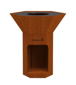 Barbecue a legna barbecook "nestor" ruggine con griglia 89x90 cm