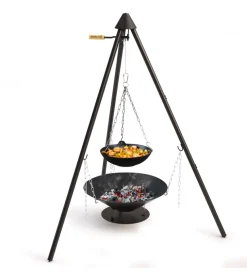 Barbecue a legna con treppiede barbecook 