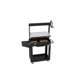 Barbecue a legna e carbone "santa maria" con griglia regolabile con maniglia e catena, 113x47x147 cm