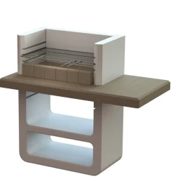 Barbecue a legna o carbonella in calcestruzzo sarom fuoco "agadirin" 125x64x110,5 cm