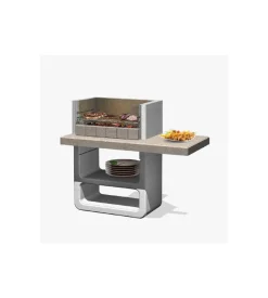 Barbecue a legna o carbonella in calcestruzzo sarom fuoco "agadirin" 125x64x110,5 cm