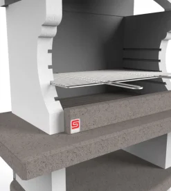 Barbecue a legna o carbonella in calcestruzzo sarom fuoco "bogota'" 125x64x184 cm