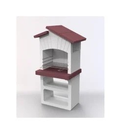 Barbecue a legna o carbonella in cemento linea vz "bilbao" 68x58x156 cm