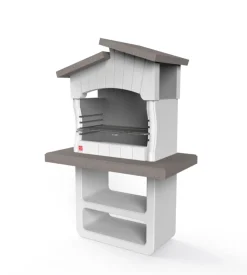 Barbecue a legna o carbonella in cemento sarom fuoco "zara" 114x64x170 cm