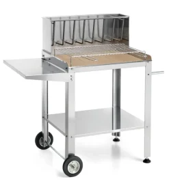 Barbecue a legna/carbone ompagrill "best steel 56659/x" con griglia 60x35 cm