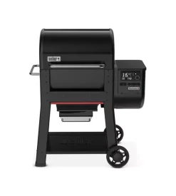 Barbecue a pellet weber "searwood" nero con griglia 61x45 cm