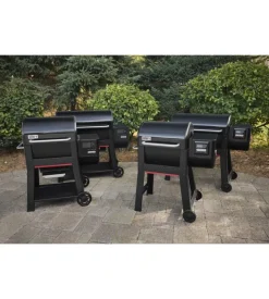 Barbecue a pellet weber "searwood" nero con griglia 61x45 cm