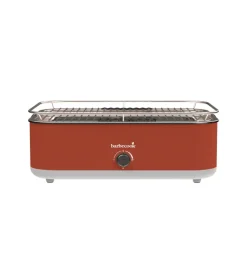 Barbecue elettrico da tavolo barbecook "e-carlo" in acciaio inox rosso griglia 38,5x28,5 cm