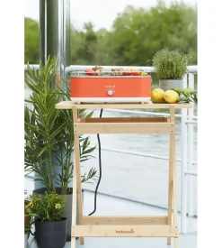 Barbecue elettrico da tavolo barbecook "e-carlo" in acciaio inox rosso griglia 38,5x28,5 cm