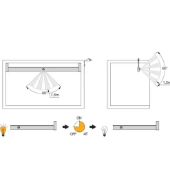Barra appendiabiti con luce led, 858-1008 mm