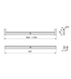 Barra appendiabiti con luce led, 858-1008 mm