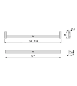 Barra appendiabiti con luce led, 408-558 mm