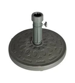 Base per ombrellone rotonda eurogarden in compound grigio scuro per palo ø 38 mm