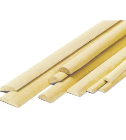 Bastoni mezzo tondi in legno di kotò 10 x 25 x 2450 mm