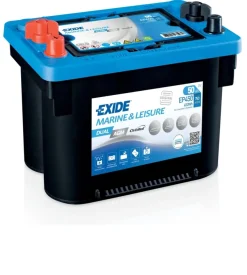 Batteria exide marine ep450 dual agm 12v 50ah sx spunto 750 - l260 x h206 x p173.