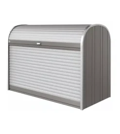 Baule da esterno a serrande impermeabile biohort "storemax 190" in acciaio zincato grigio quarzo metallizzato 2080 lt 190x97x136 cm - cod. 70020