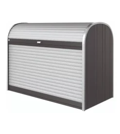 Baule da esterno a serrande impermeabile biohort "storemax 190" in acciaio zincato grigio scuro metallizzato 2080 lt 190x97x136 cm - cod. 73020