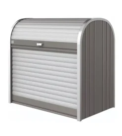 Baule da esterno a serrande impermeabile biohort "storemax 120" in acciaio zincato grigio quarzo metallizzato 740 lt 117x73x109 cm - cod. 70060