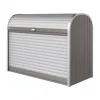 Baule da esterno a serrande impermeabile biohort "storemax 160" in acciaio zincato grigio quarzo metallizzato 1200 lt 163x78x120 cm - cod. 70010